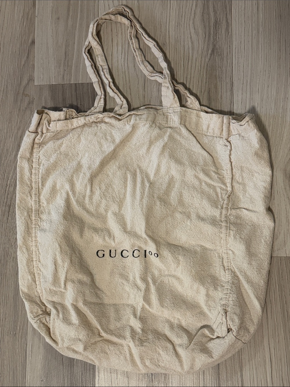 Gucci Beige Canvas Logo Tote